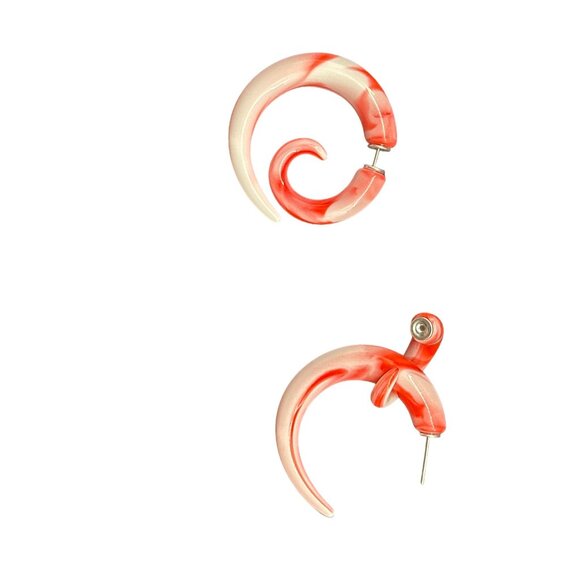 Set Of 4 Pairs Of Fake Guage Earrings In Assorted Colors Resin Material For Wome - Picture 4 of 6